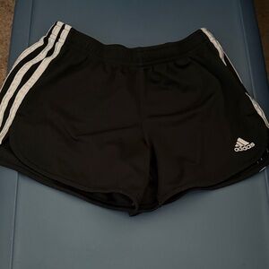 adidas Black Shorts with White Three-Stripes 5/$25 🖤💚